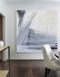 Gray White Minimalist Abstract Oil Painting