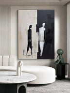 Contemporary Black White Figure Painting