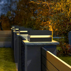 Axion Modern Concave Metal Black Outdoor Lamps, Solar