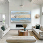 Soft Coastal Art Blue-Neutral Textures & Distressed Painting