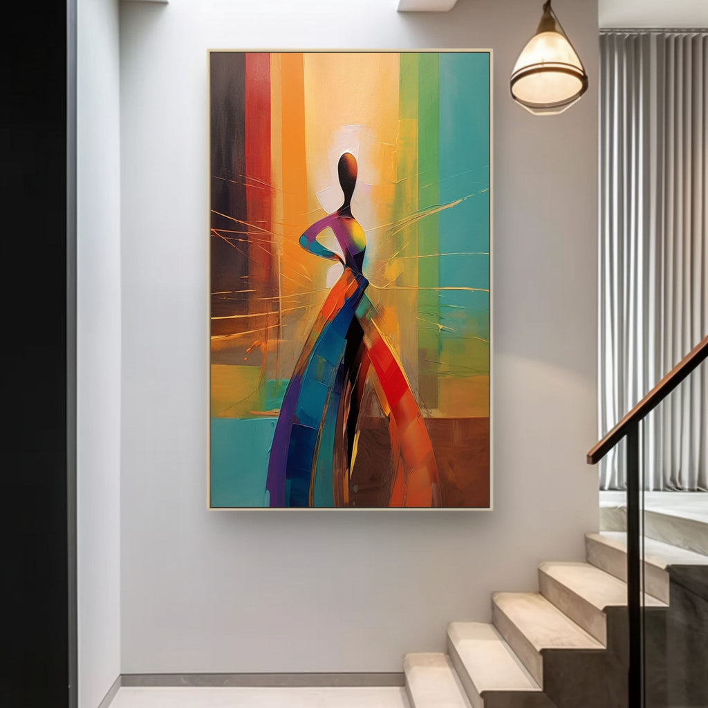 Rainbow Dancer Abstract Figure Painting