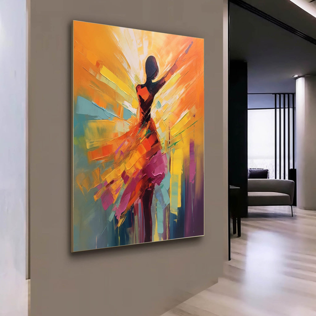 Palette Canvas Bold Impasto Ballerina Vibrant Art