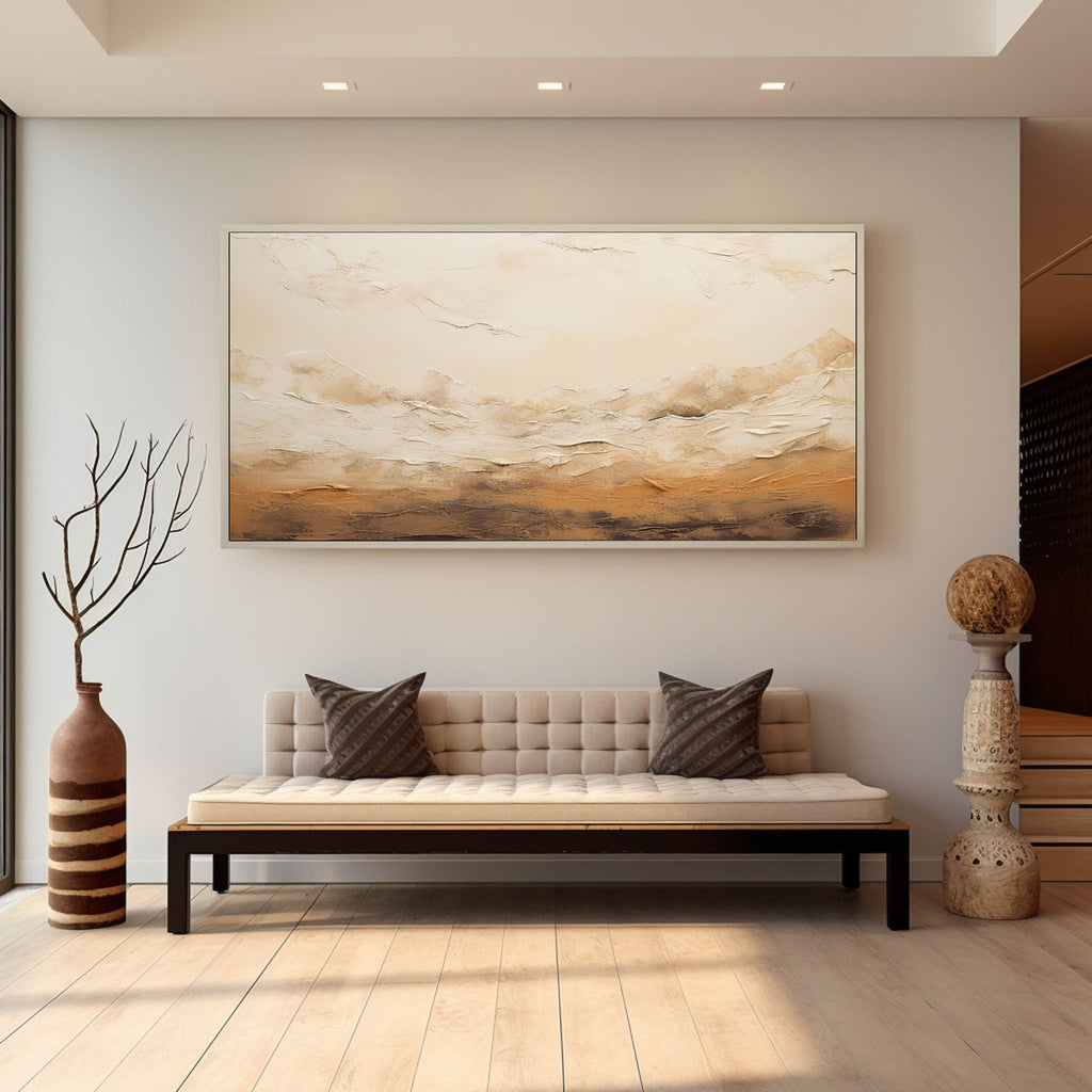 Earthy Toned Textured Landscape Oil Painting