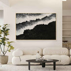 Black And White Wave Textured Wall Art