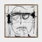 Abstract Expressionist Black White Face Painting