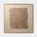 Wabi-Sabi Grid Texture Bas-Relief Painting