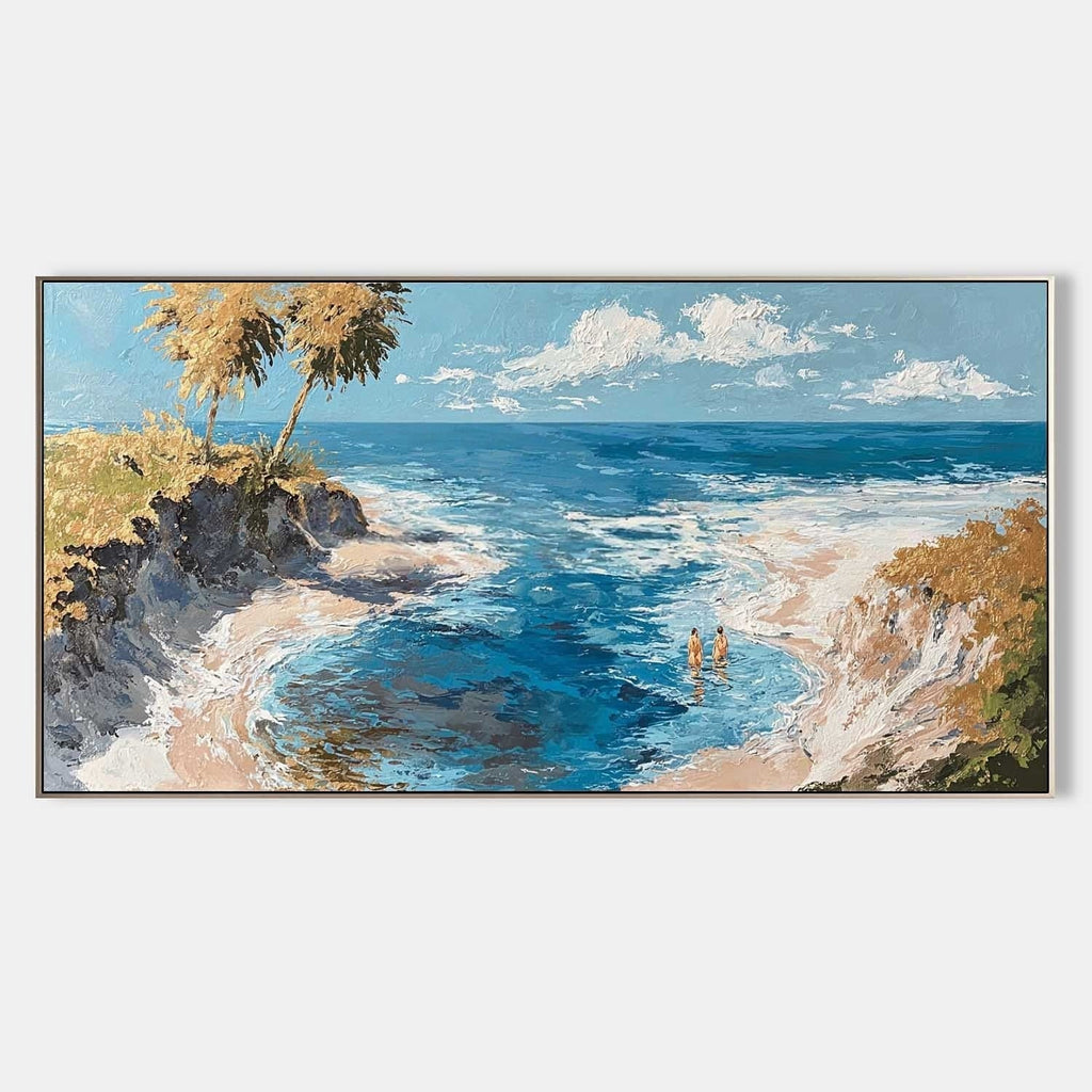 Tropical Cove Impasto Painting