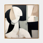 Modern Female Portrait Painting Minimalist Geometric