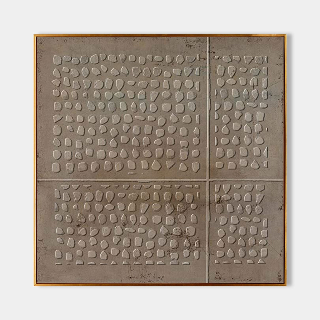 Minimalist Textured Relief Art Neutral