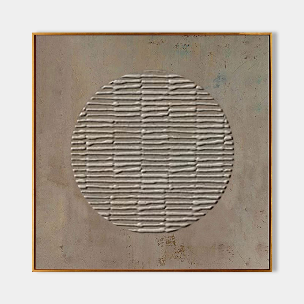 Textured Circular Relief Oil Painting