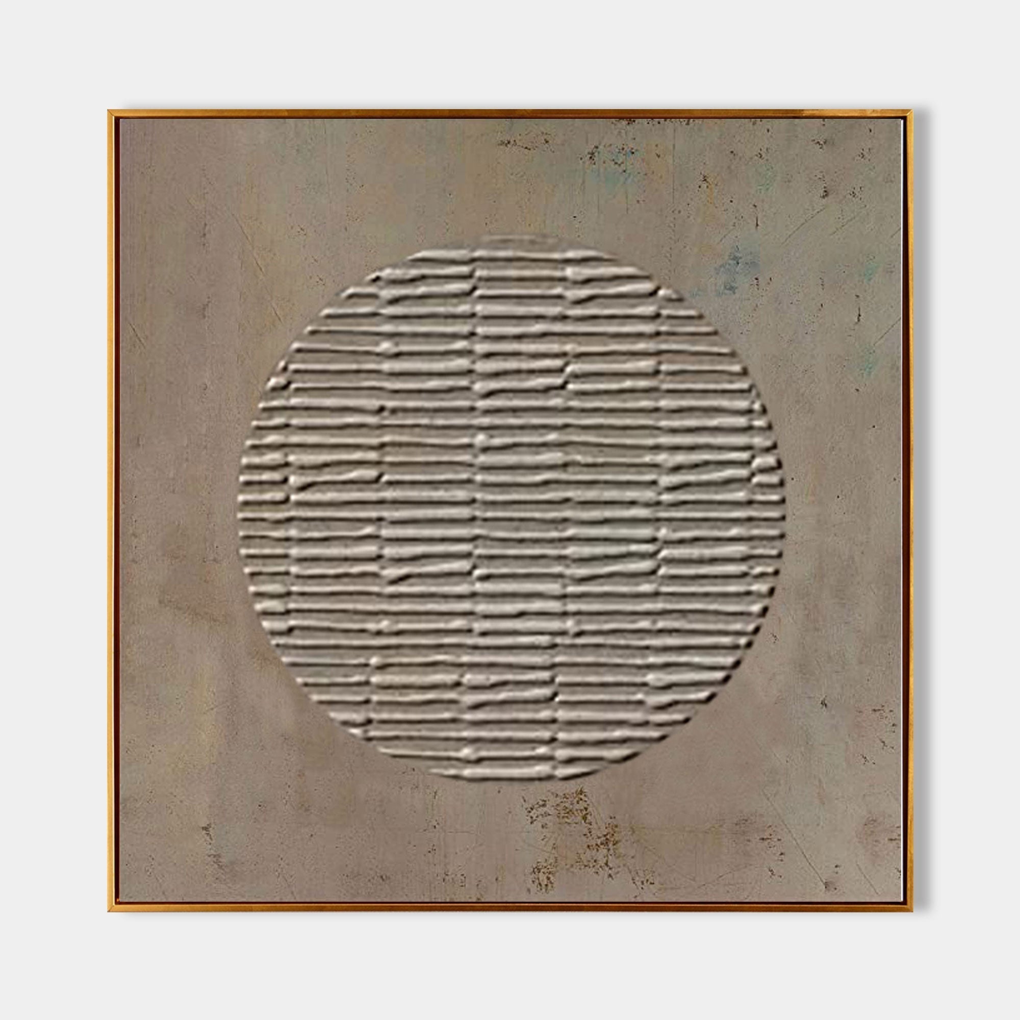 Textured Circular Relief Oil Painting