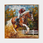 Equestrian Show Jumping 3D Impasto Painting