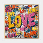 Graffiti Love Pop Art Impasto Painting