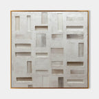 Wabi-Sabi Geometric Bas-Relief Painting