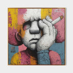 Melancholic Pop Art Impasto Painting