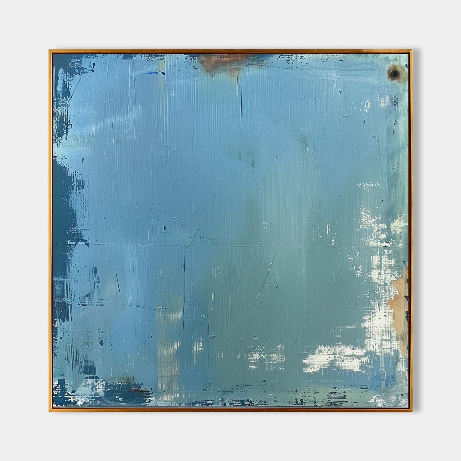 Textured Coastal Blue Abstract Painting