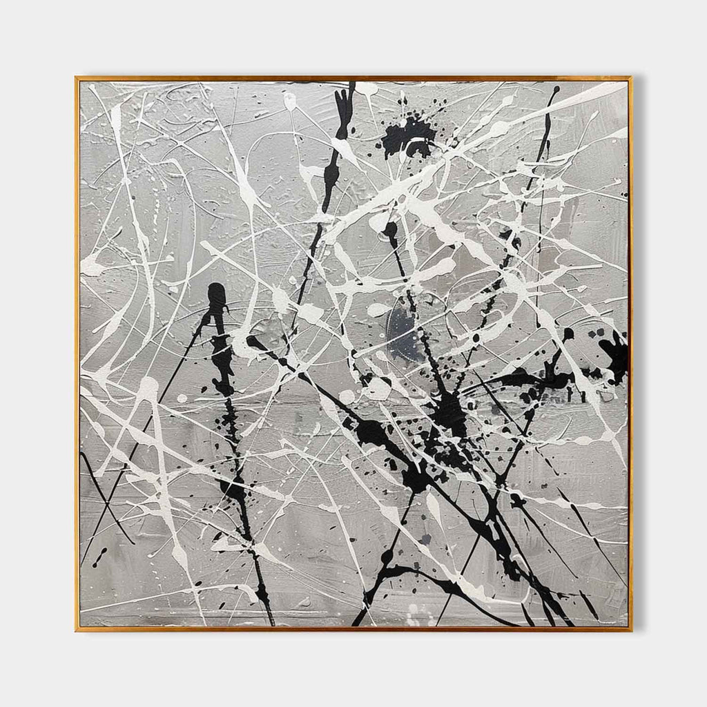 Tactile Floral Oil Painting Purple Blooms Beige Backdrop