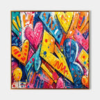 Graffiti Love Hearts Pop Art Impasto Painting
