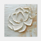 3D White Peony Impasto Painting