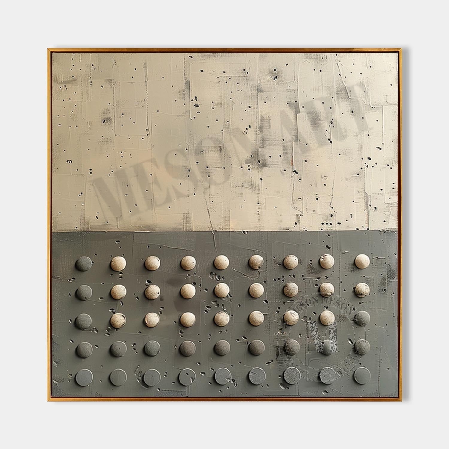 Neutral Tone Textured 3D Dot Wall Art