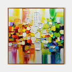 Vibrant Abstract Cityscape Oil Painting