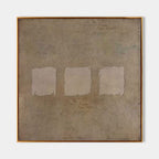 Neutral Tone Three Squares Minimalist Oil Painting