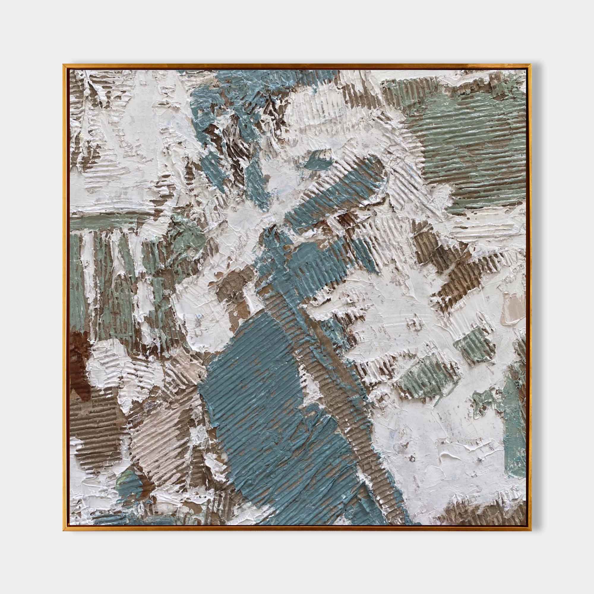 Textured Abstract Patchwork Painting