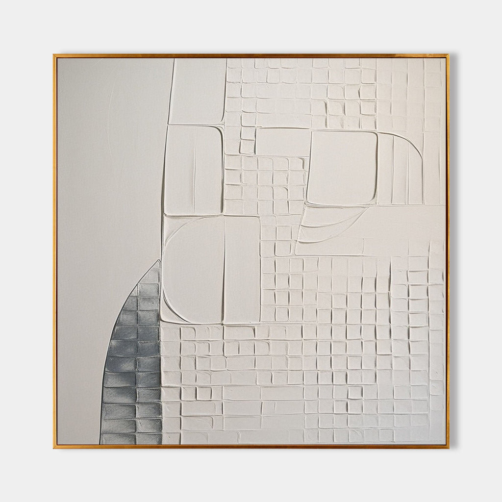 Minimalist Geometric Bas-Relief Painting