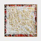 Tactile Red Gold Oil Painting White Web-Lines Luxe