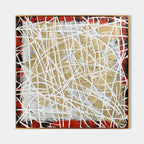 Tactile Red Gold Oil Painting White Web-Lines Luxe