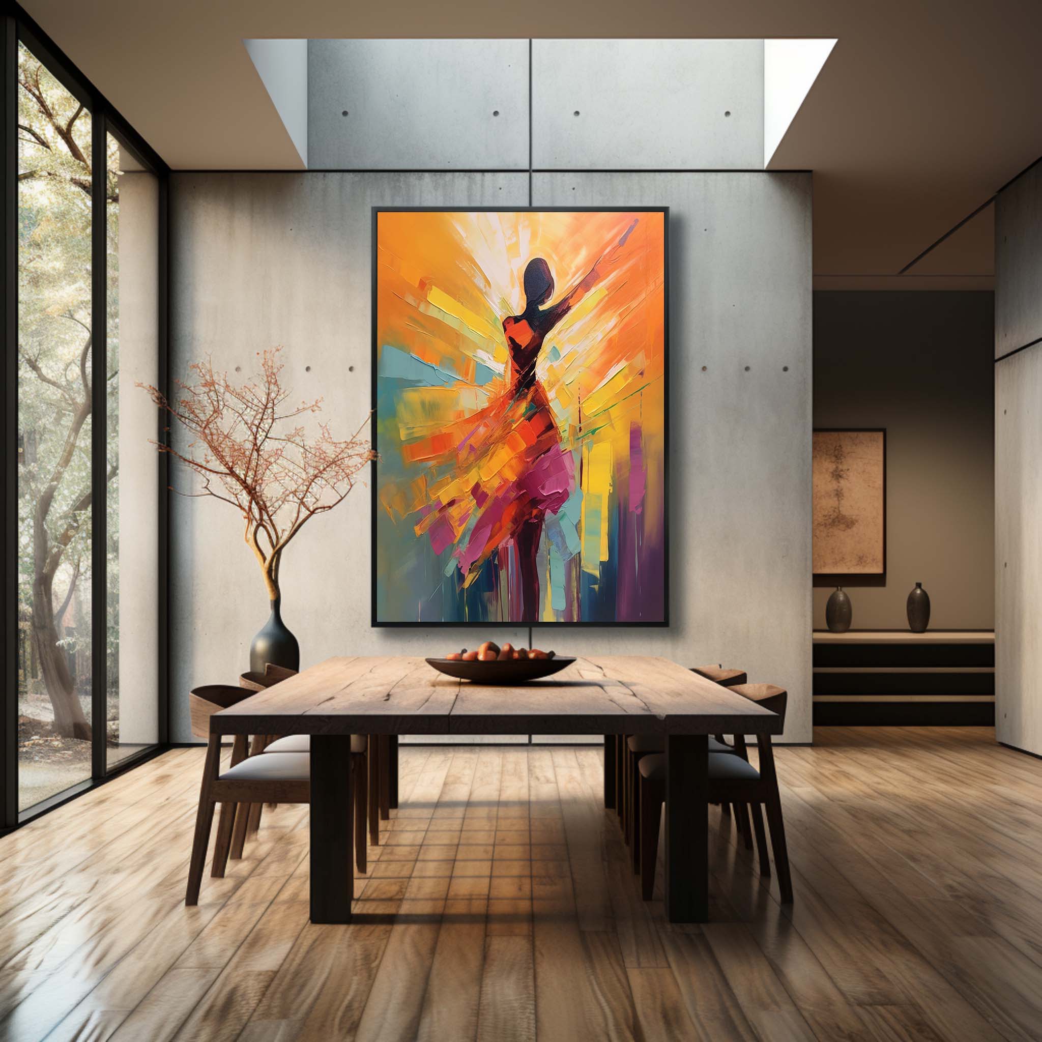 Palette Canvas Bold Impasto Ballerina Vibrant Art