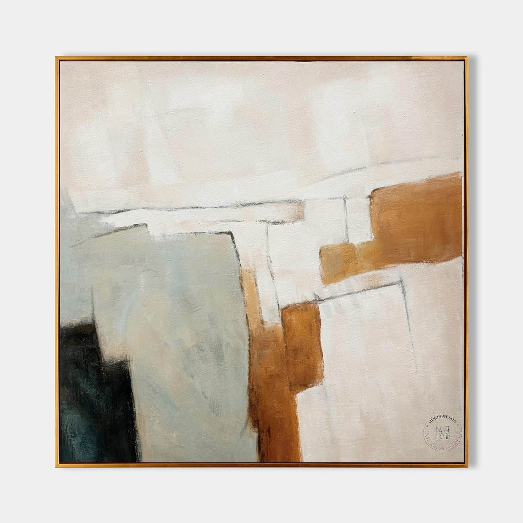 Wabi-Sabi Wall Art Neutral Tone Geometric Painting