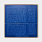 Textured Indigo Blue Dot Relief Painting