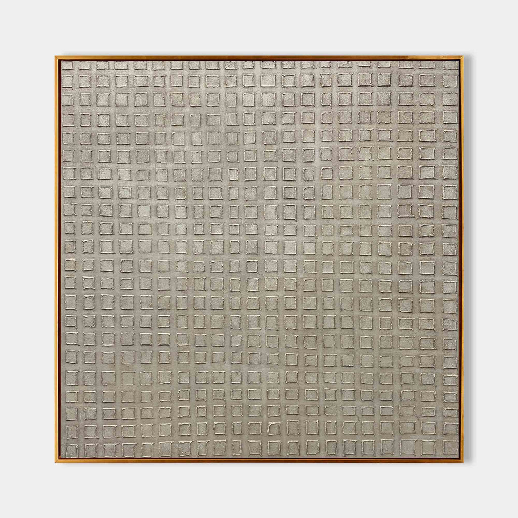 Wabi-Sabi Neutral Grid Texture Painting