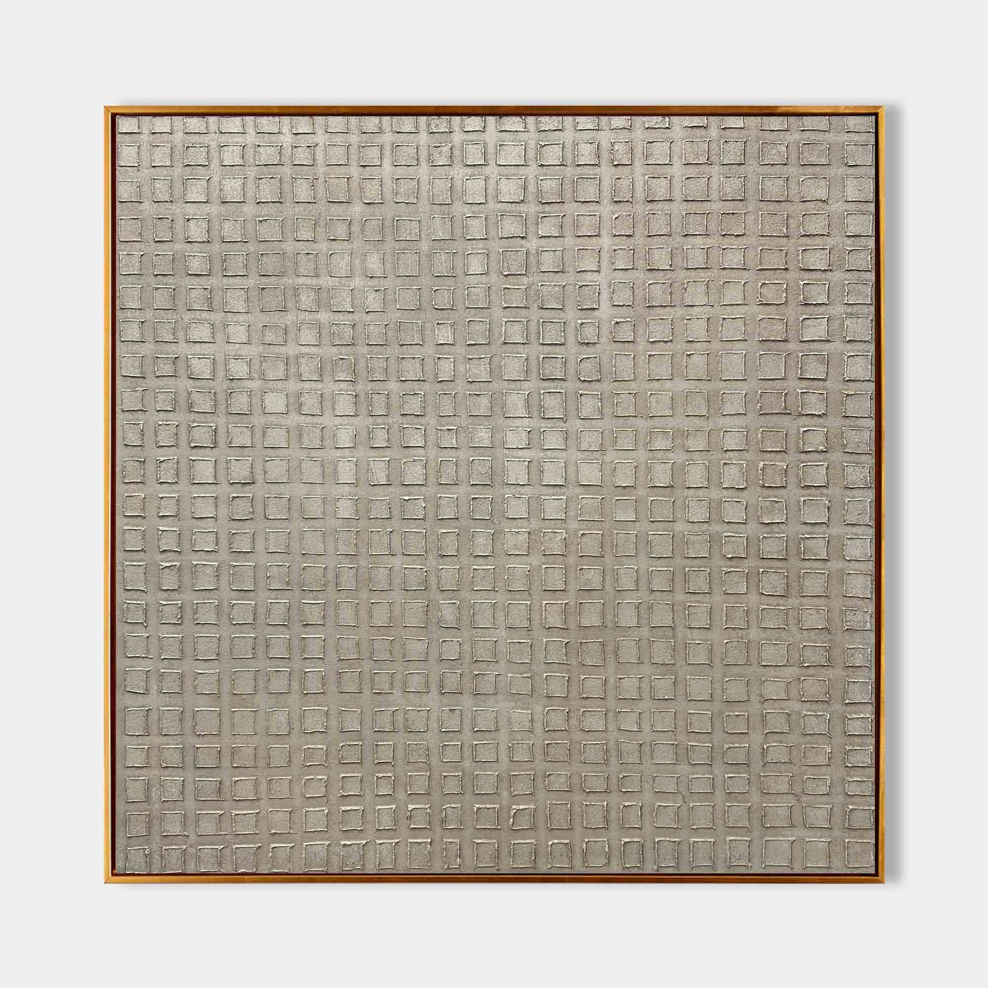 Wabi-Sabi Neutral Grid Texture Painting