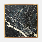Textured Splatter Expressionist Art Black White Bold