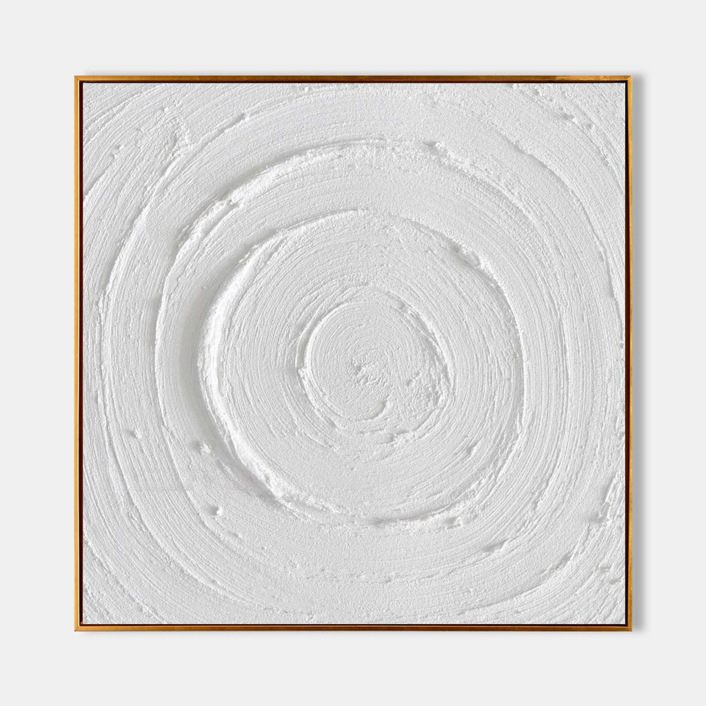 Plaster Art White Circular Texture 3D Painting