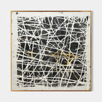Black White Oil Painting Web-Line Textures Sleek