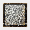 Tactile Black Gold Oil Painting White Web-Lines Textures