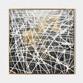 Tactile Black White Gold Oil Painting Web-Line