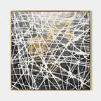Tactile Black White Gold Oil Painting Web-Line