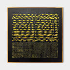 Tactile Gold Dot & Line Oil Painting Black Background