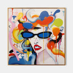 Pop Art Abstract Woman Portrait Painting