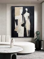 Black And Brown Minimalist Abstract Duo Wall Art