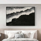 Black And White Wave Textured Wall Art