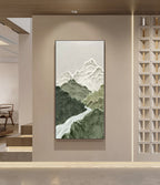3D Textured Mountain Landscape Painting Minimalist Nature