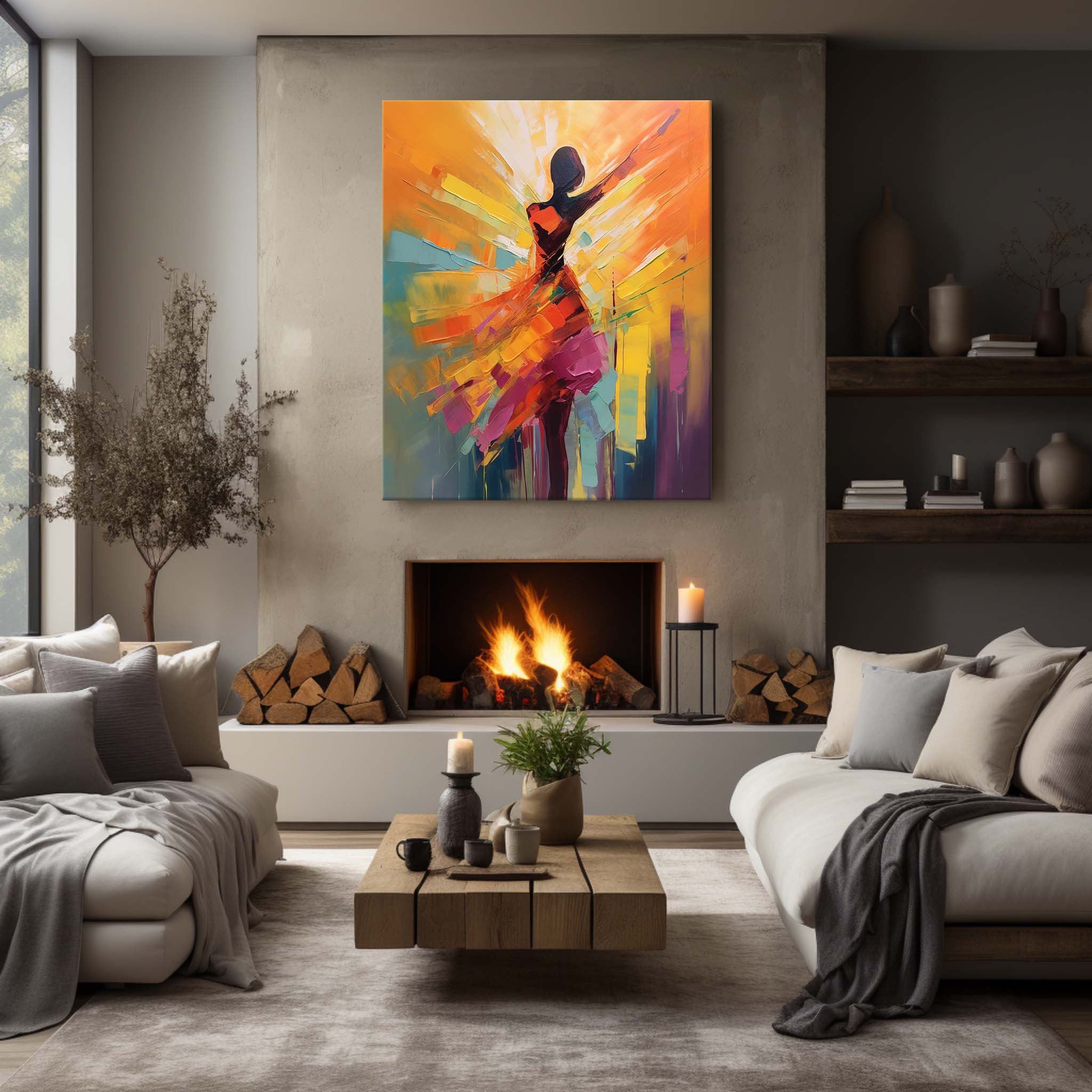 Palette Canvas Bold Impasto Ballerina Vibrant Art