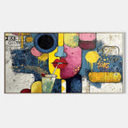 Pop Art Abstract Face & Cocktail Painting