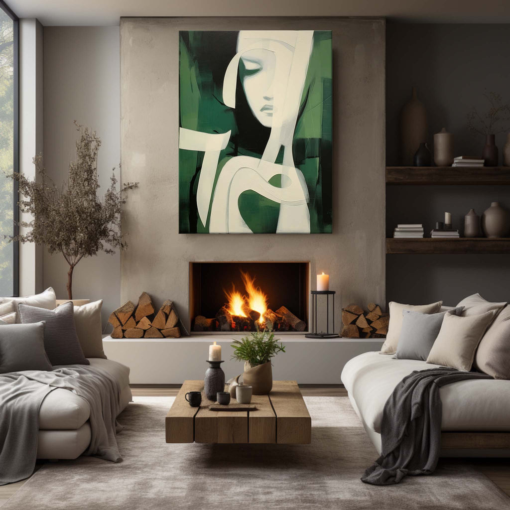 Abstract Female Portrait Oil Painting