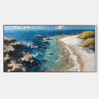 Cliffside Beach Impasto Painting